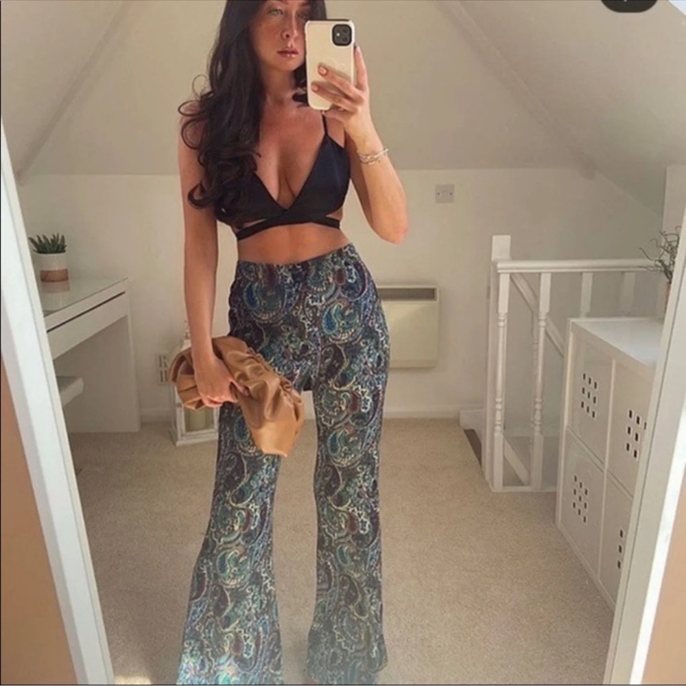 Zara Paisley  Flared Pants - Picture 4 of 17